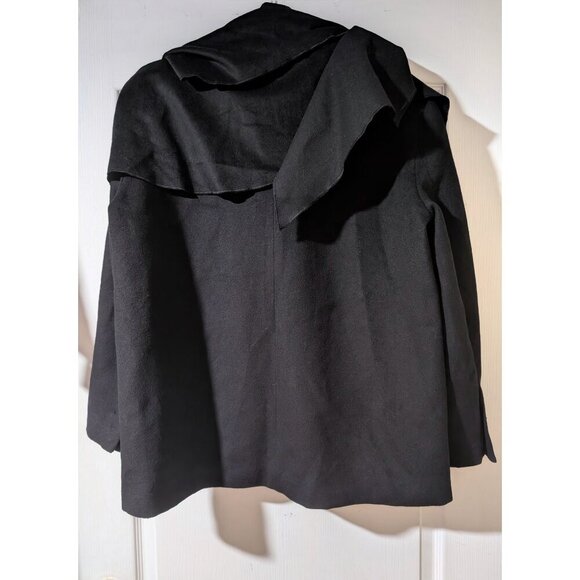 NEW Zara | Oversized Wool Scarf Blazer in Black - Picture 3 of 16